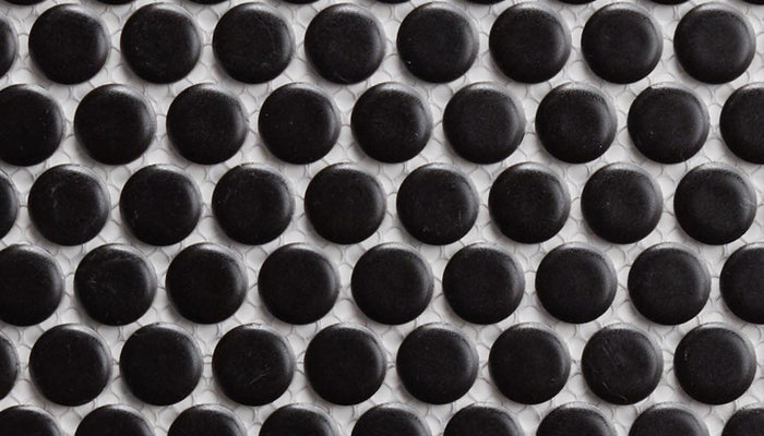 8 ways to use black and white penny tile in the bathroom