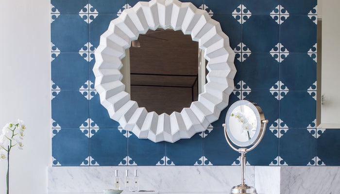 how to design a blue tile bathroom that actually feels timeless