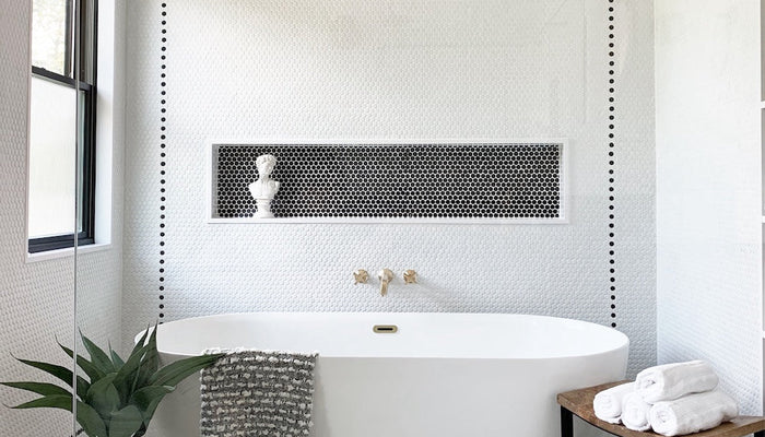 creative penny tile bathroom ideas for your floor and shower
