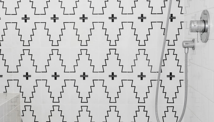 the eternal allure of black and white (pattern on cement tile, that is)