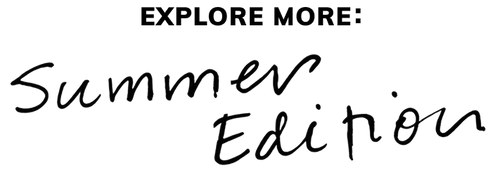 Handwritten text reading “Summer Edition” in cursive style.