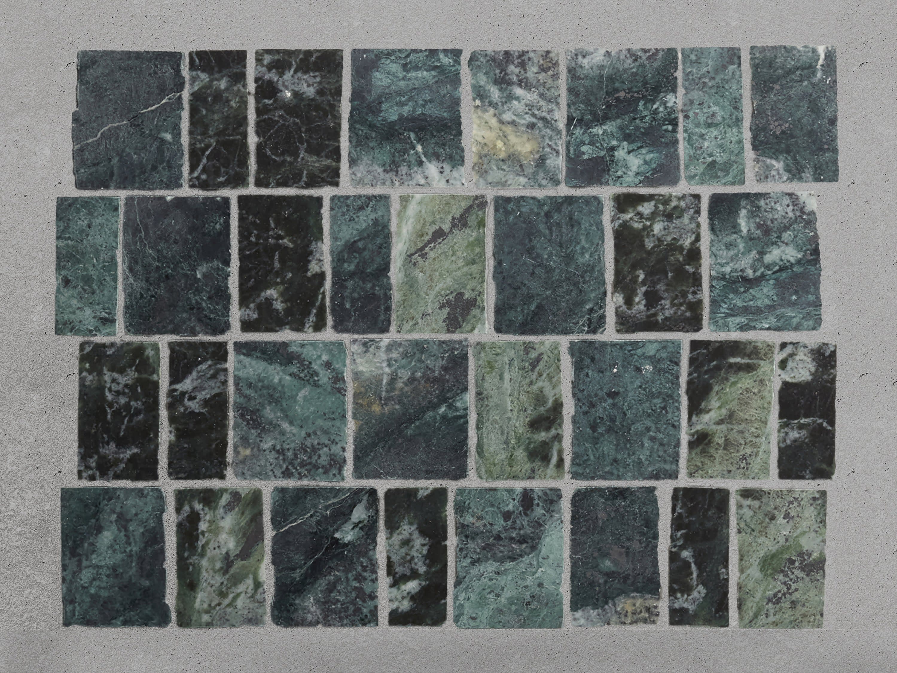 green marble tile | verde marble | rough cut lapidary | clé