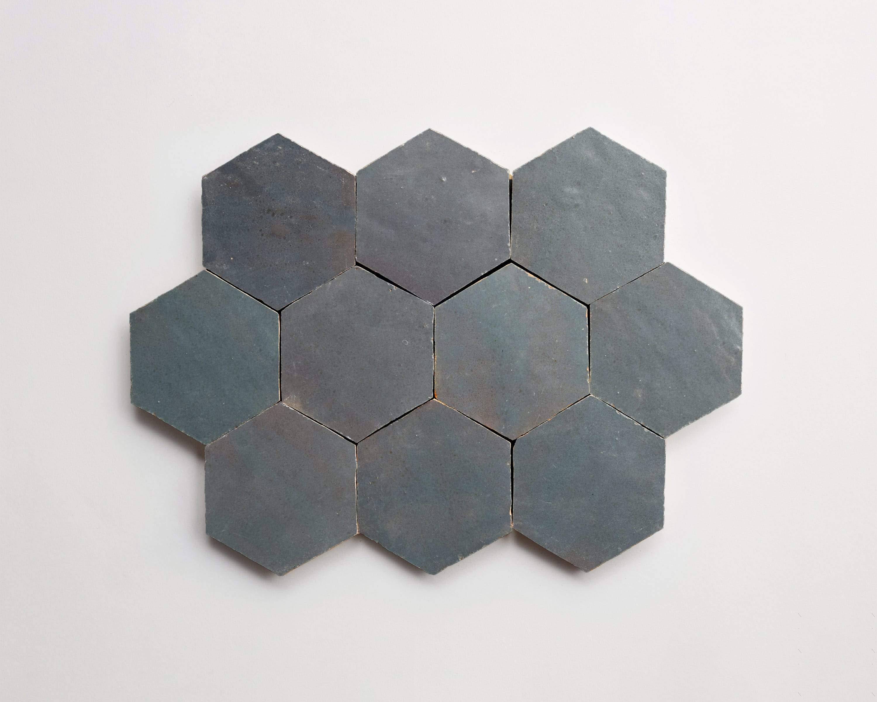 zellige tile | tempered steel grey hexagon | clé