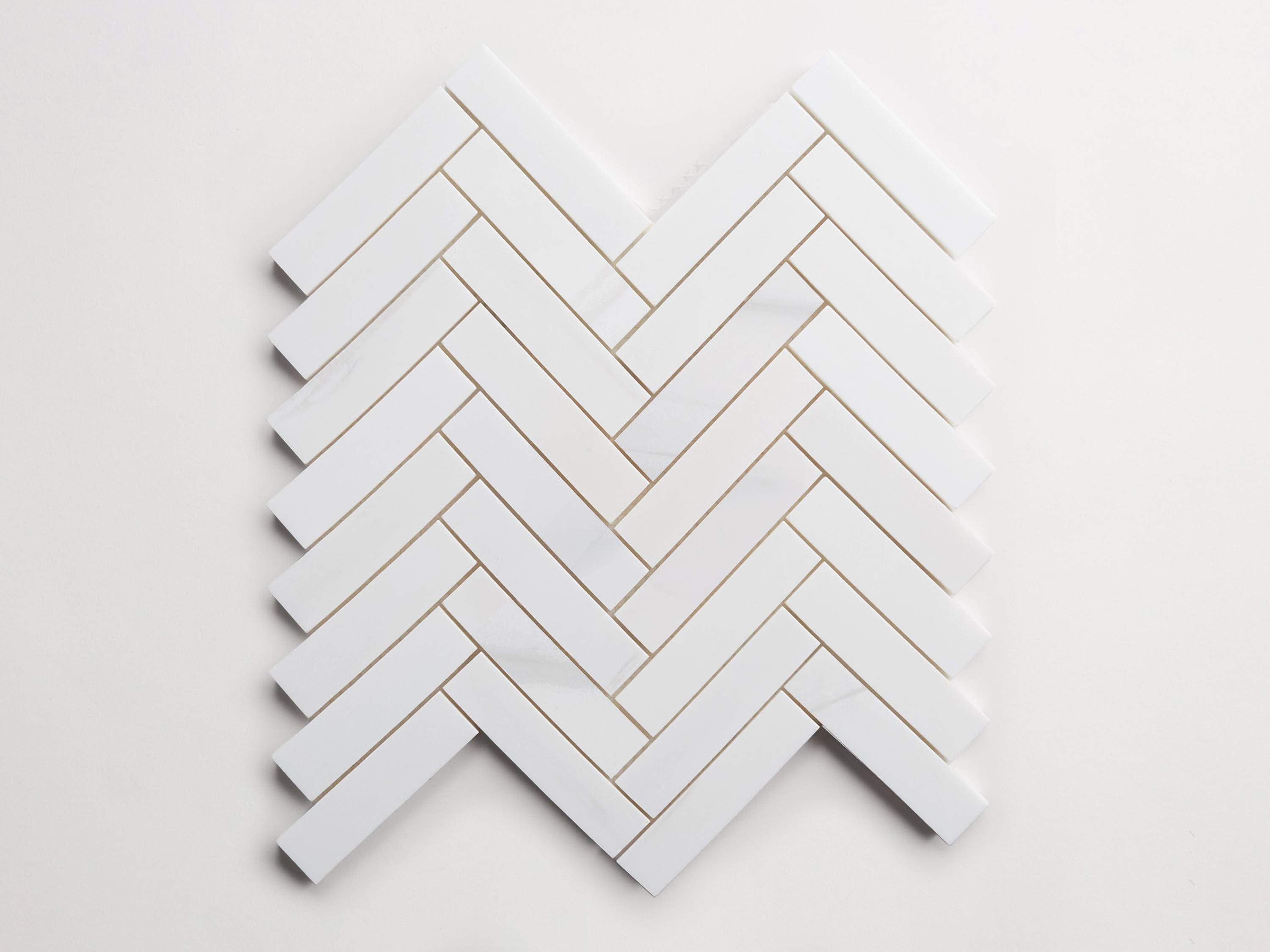 clé tile | bianco dolomite | white stone | herringbone sheet