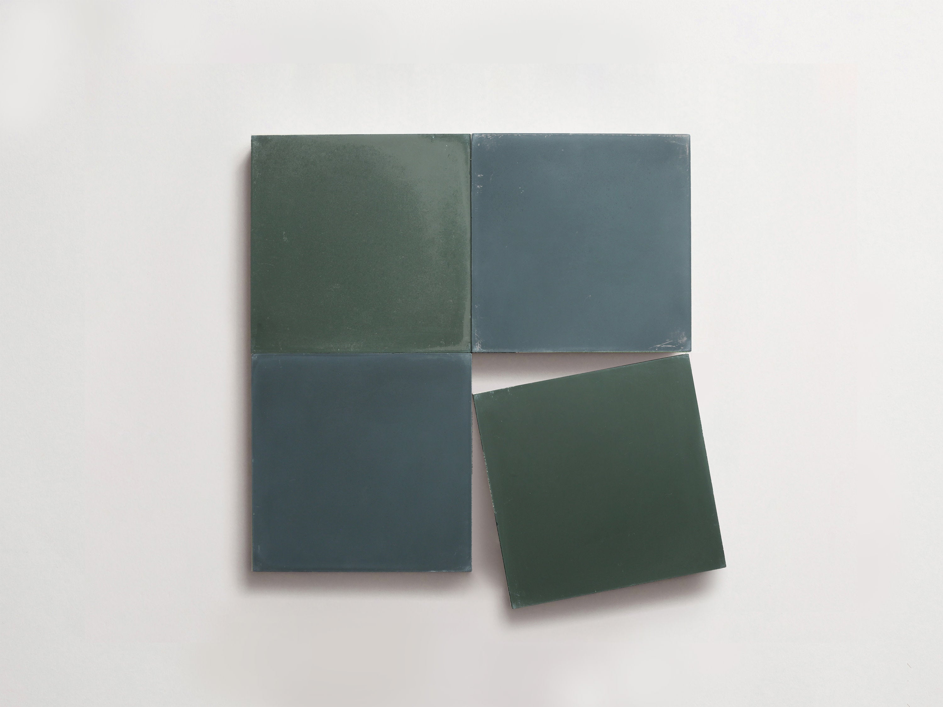 Cement Checkerboard Tile Bundle 4x4 | Blue, Forest Green | clé