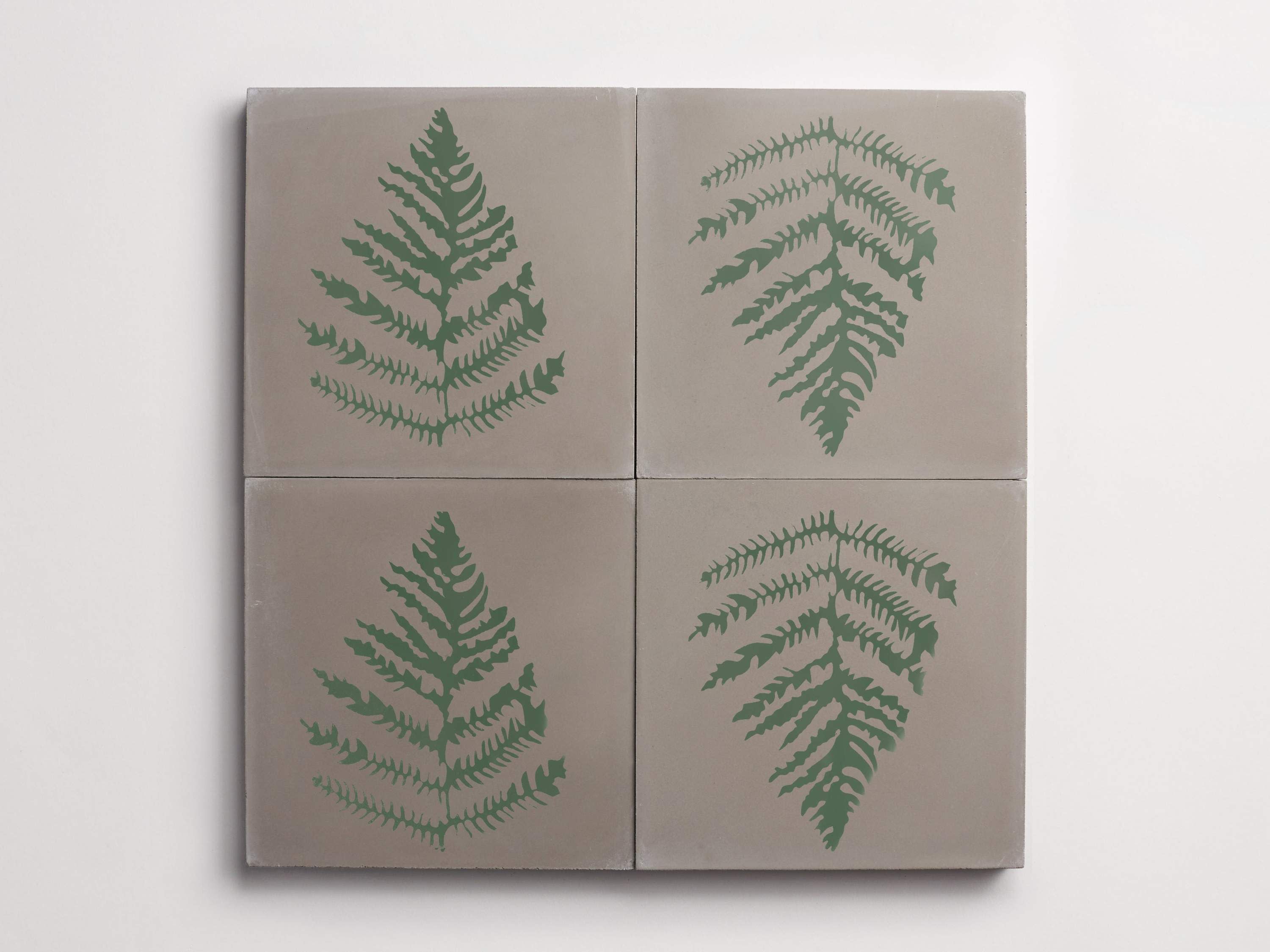 clé tile | concrete cement | erica tanov | fern | leaf metal