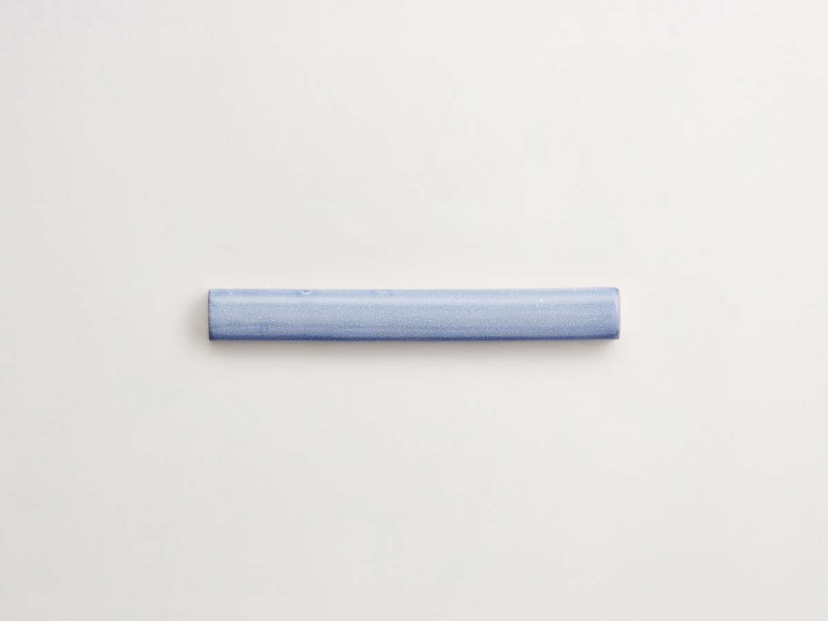 Painted ceramic pencil tile blue cobalt majolica delft.