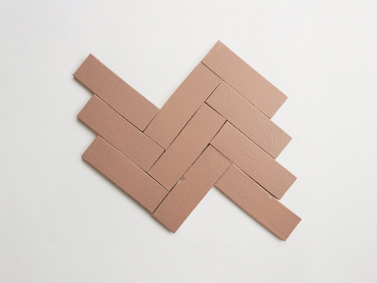 Guild thin glazed brick paraffin pink 8 x 2.5 x 0.5.