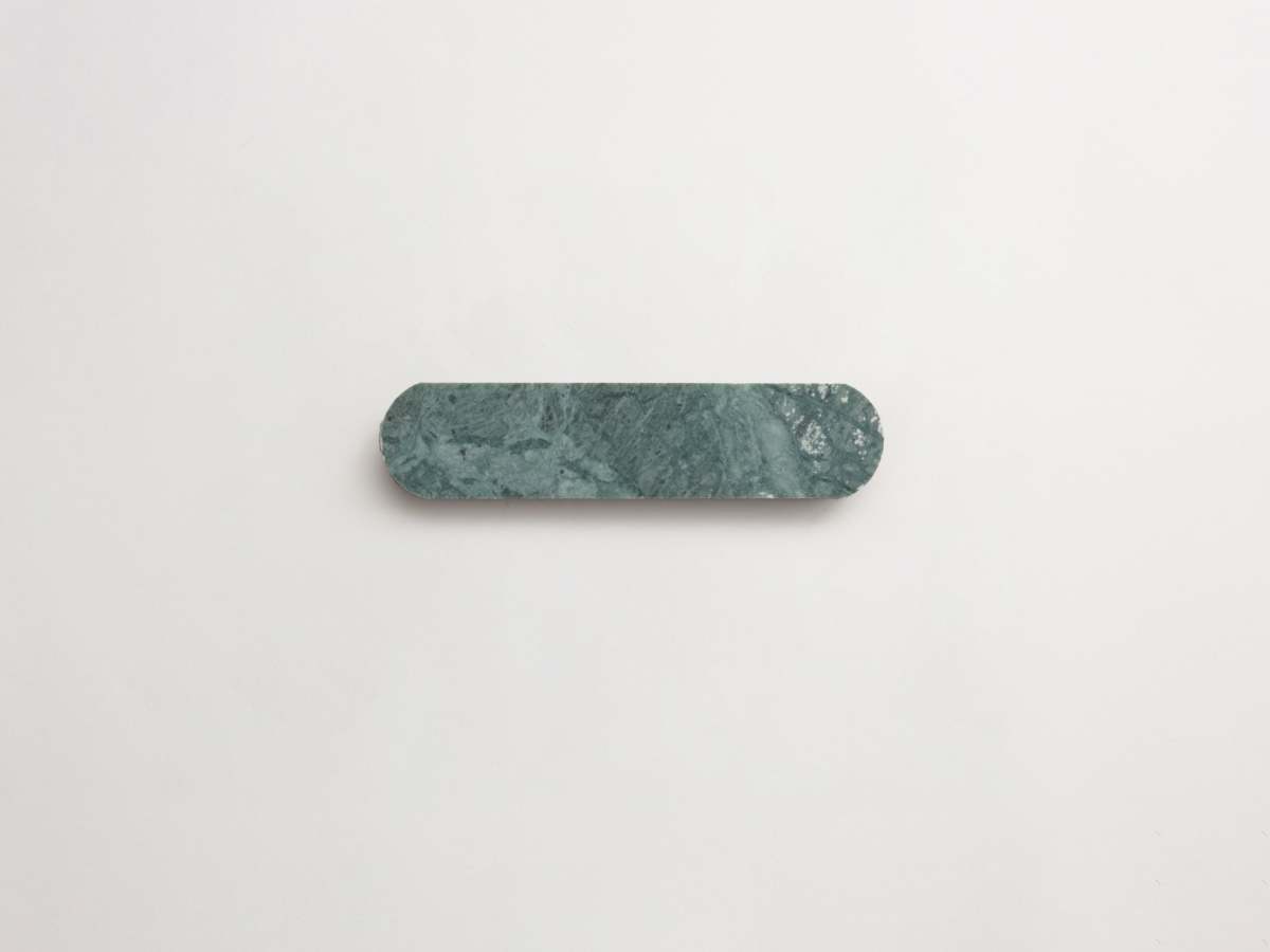 Green verde marble mosaic tile oval lapidary.