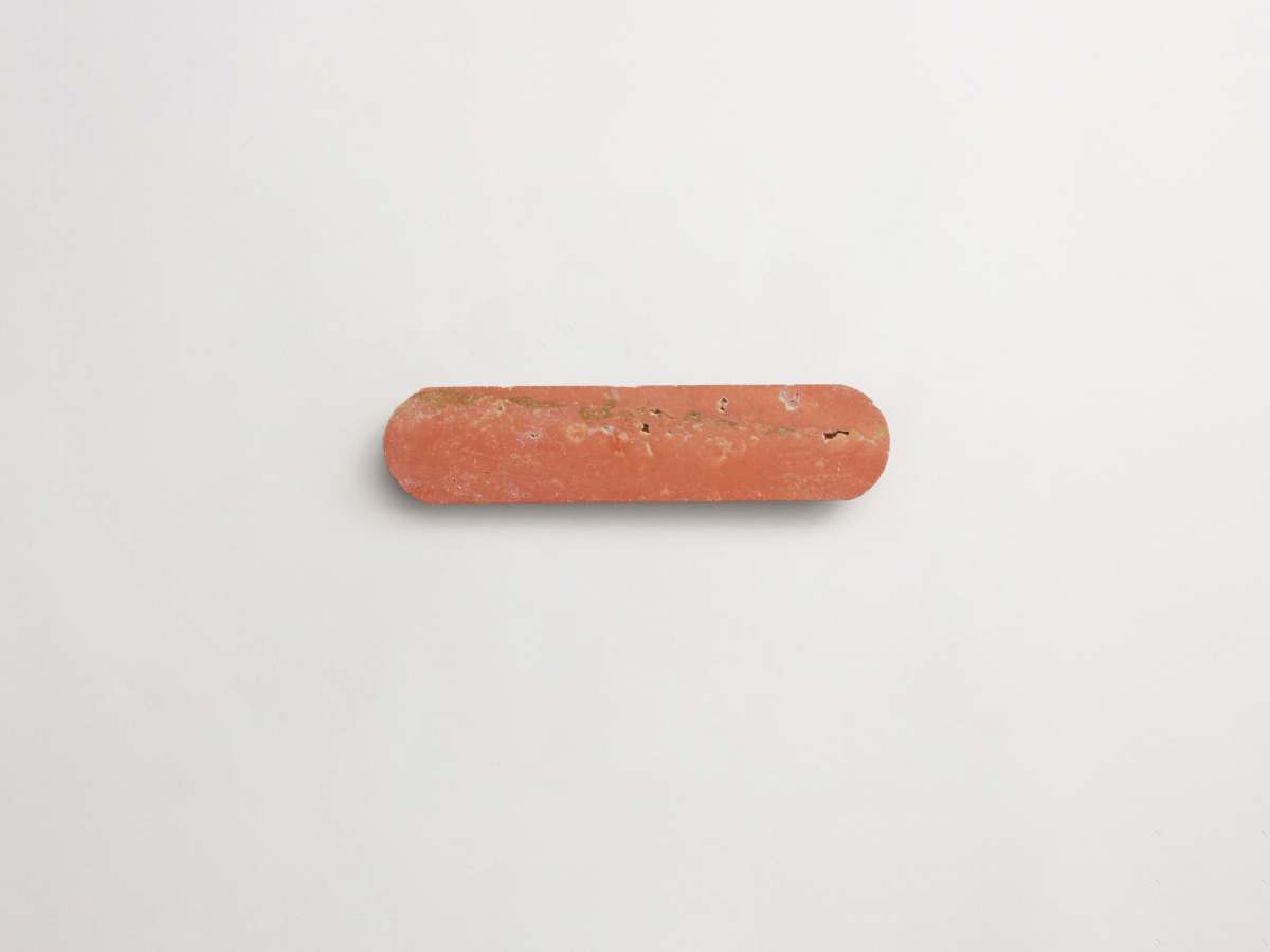 Mosaic tile oval tile red travertine lapidary.