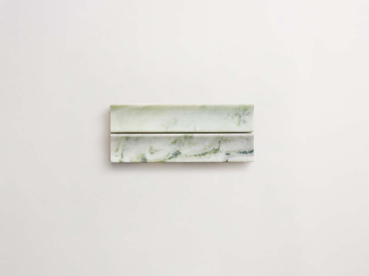 Green marble fluted 3d-tile etui petit lapidary.