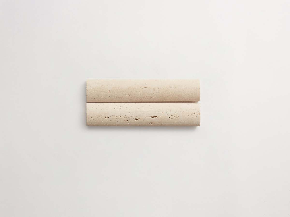 Travertine rounded 3d-wall tile cabochon short.