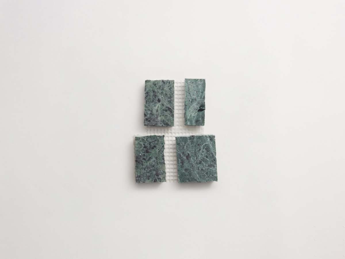 Green marble mosaic tile lapidary large joint tile.