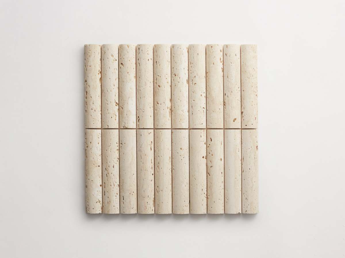 Travertine rounded 3d-wall tile cabochon short.