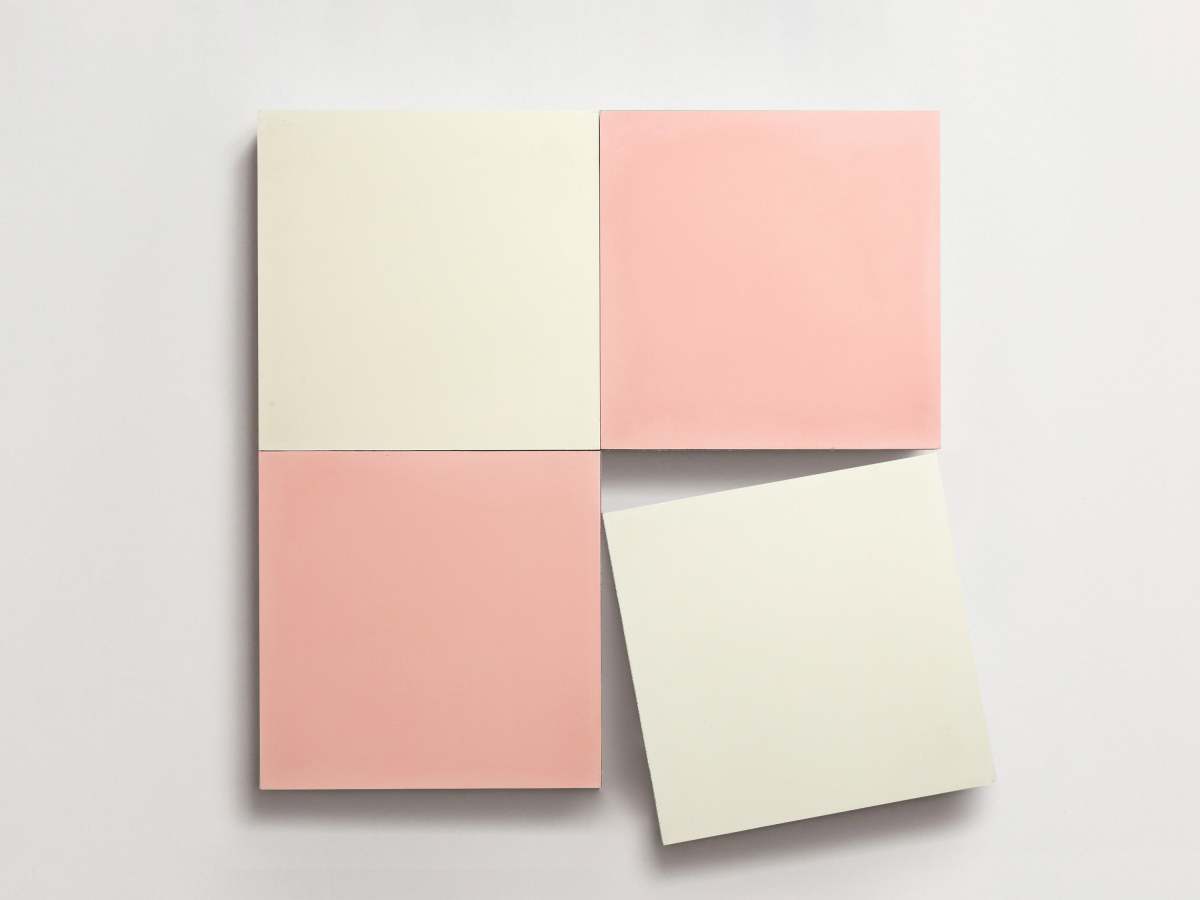 Cement Checkerboard Tile Bundle 8x8 White, Pink.
