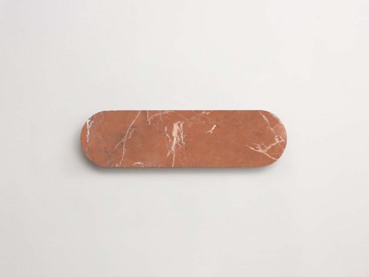 Rojo alicante marble oval tile lapidary tile.