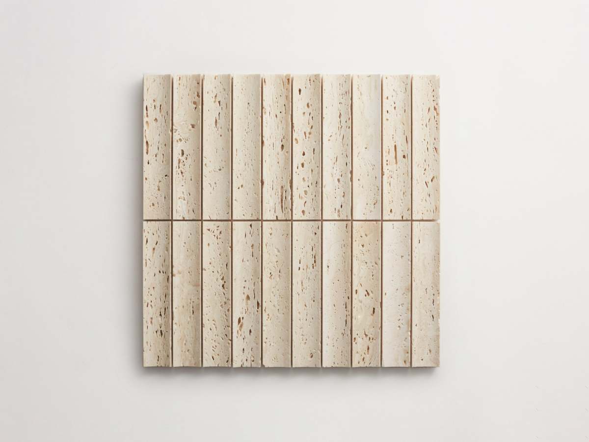 Travertine fluted 3d-wall tile etui petit lapidary.