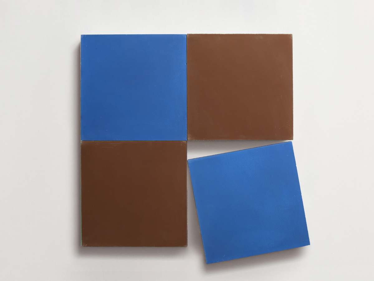 Cement Checkerboard Tile Bundle 8x8 Brown, Blue.