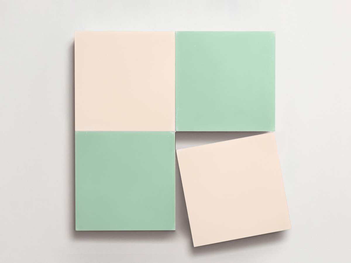 Cement Checkerboard Tile Bundle 8x8 Pink, Green.