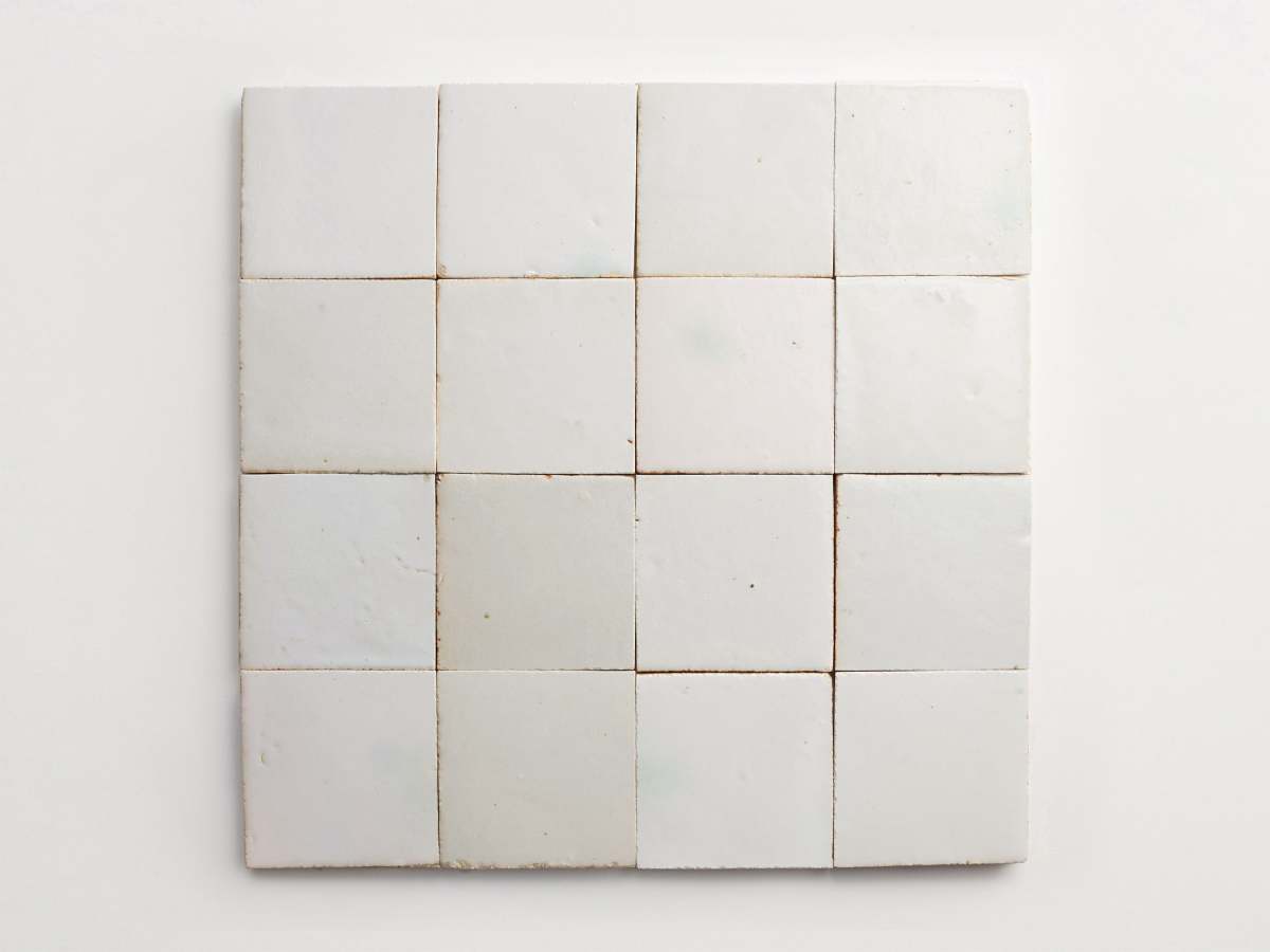 Terracotta tile eastern elements mochi white square.