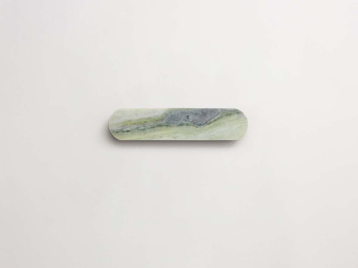 Green marble mosaic tile oval petit lapidary.