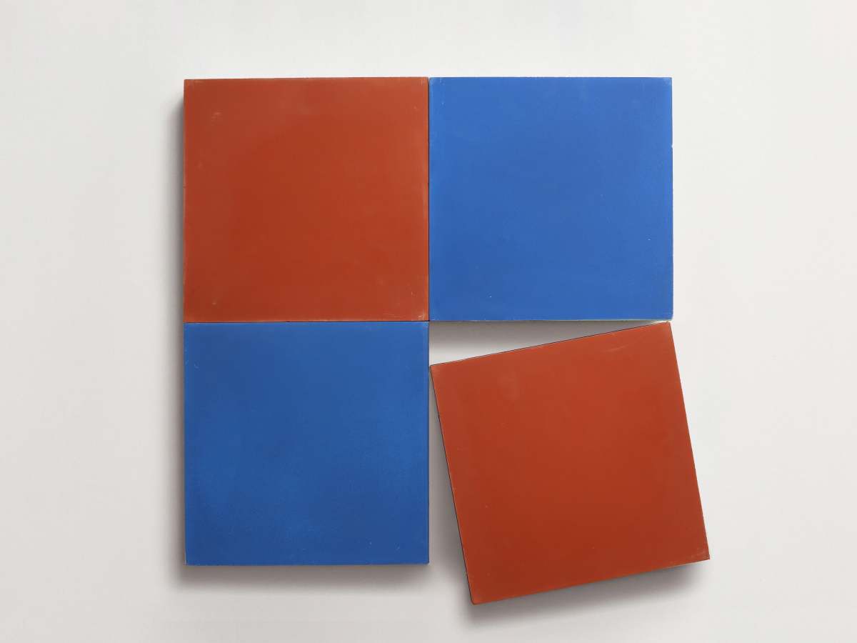 Cement Checkerboard Tile Bundle 8x8 Blue, Red.