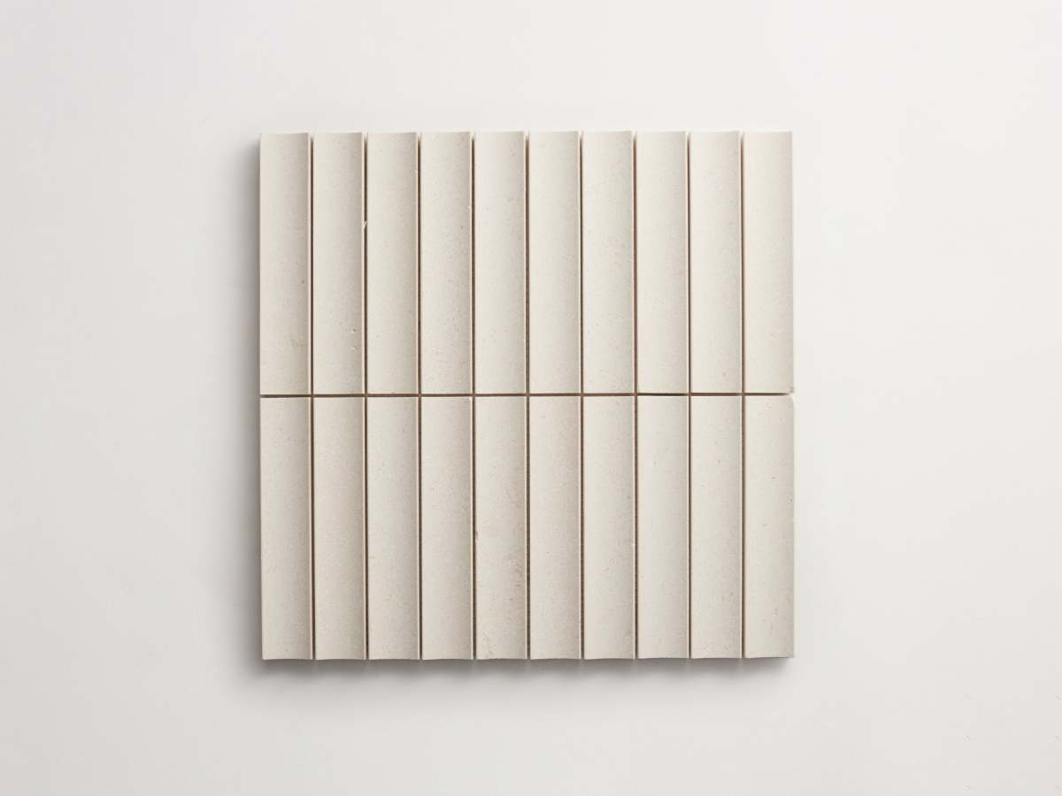 Fluted white 3d-tile limestone etui petit lapidary.