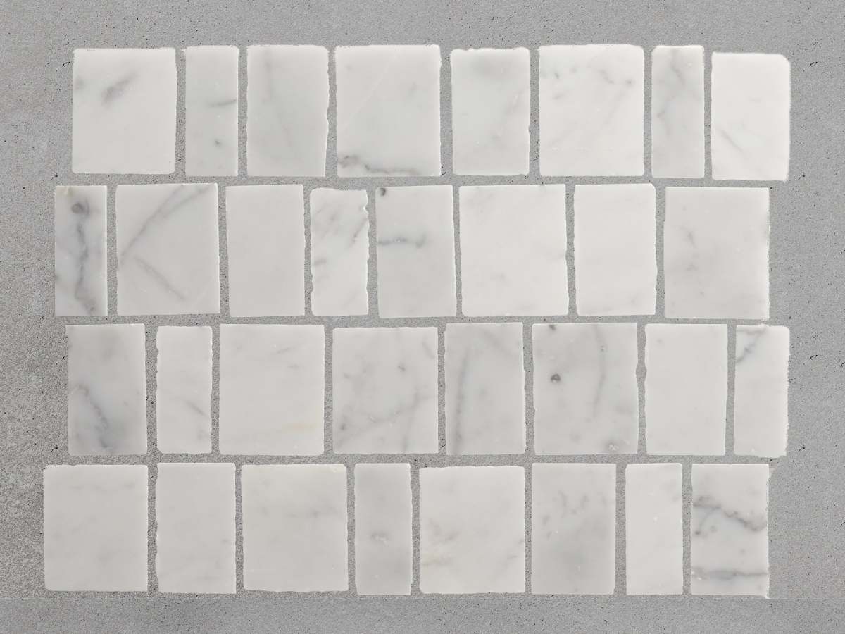 Marble tile carrara standard joint lapidary tile.