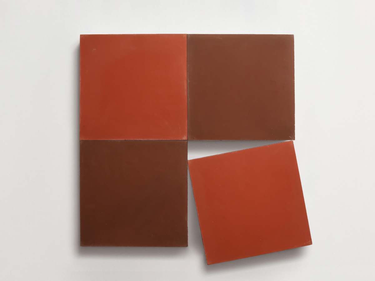 Cement Checkerboard Tile Bundle 8x8 Red, Brown.