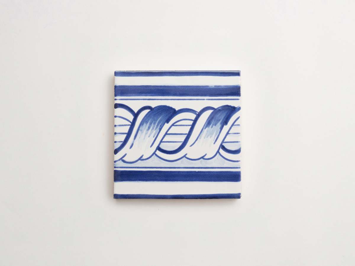 Painted delft square blue tile bathroom majolica delft.