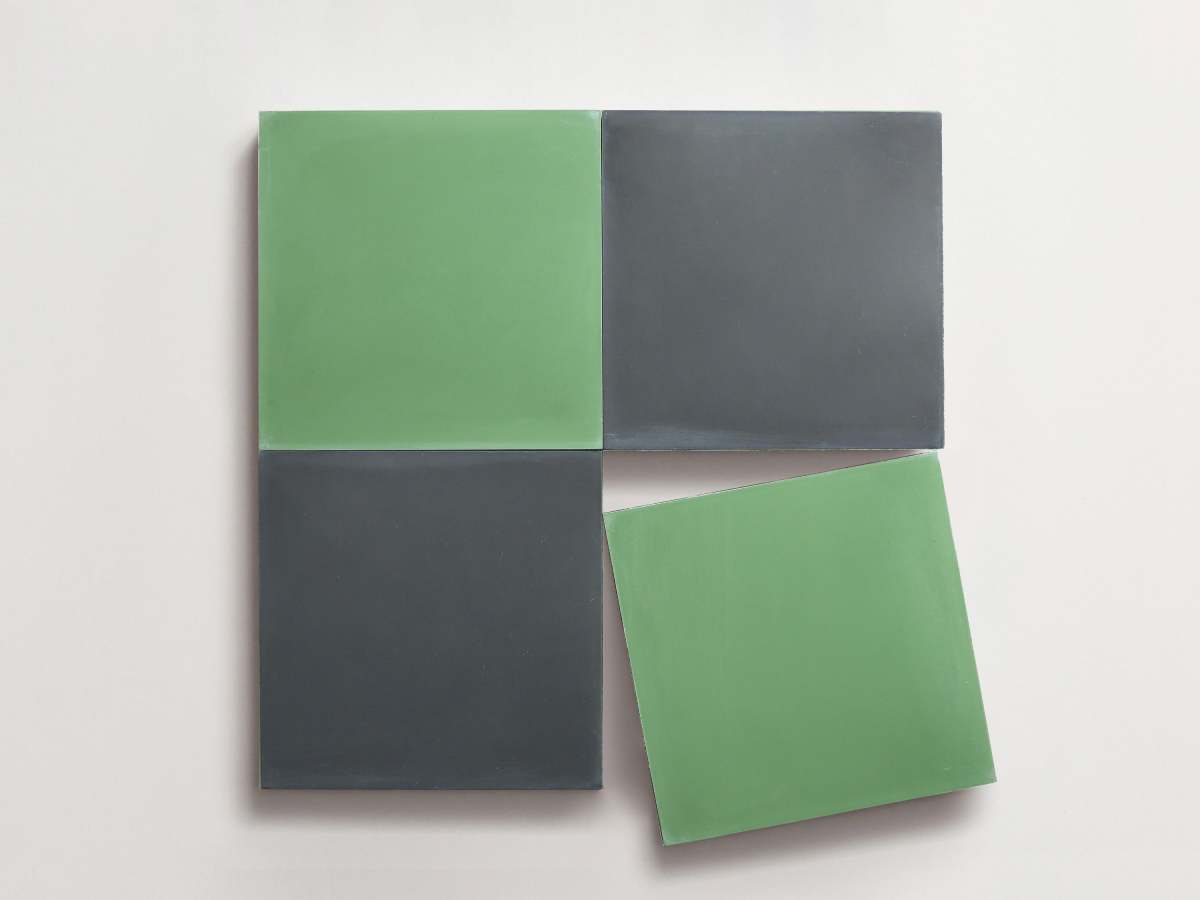 Cement Checkerboard Tile Bundle 8x8 Green, Blue.