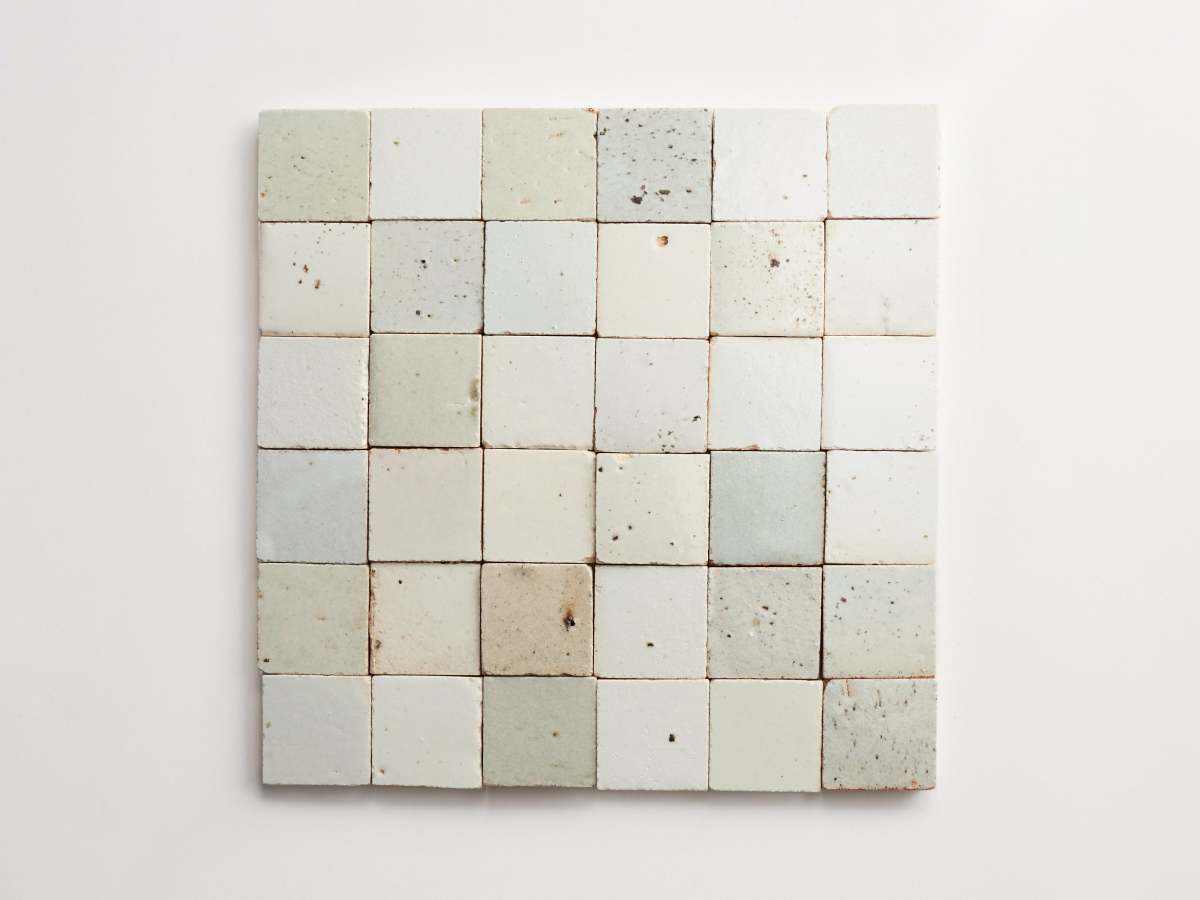 Terracotta tile eastern elements robins egg 2x2 square.