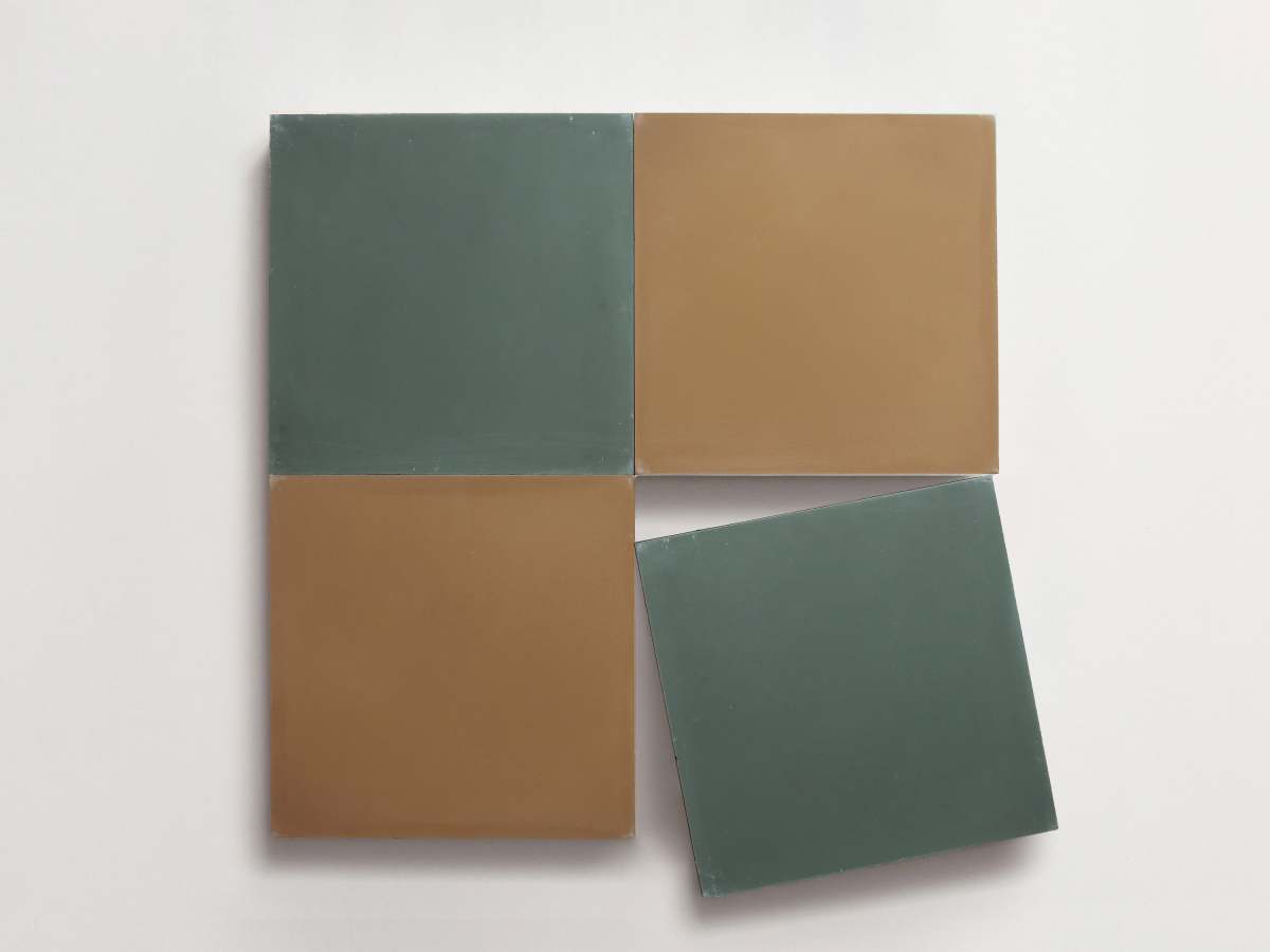 Cement Checkerboard Tile Bundle 8x8 Green, Brown.