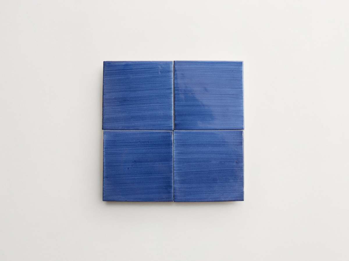 Cobalt blue decorative delft square ceramic tile.