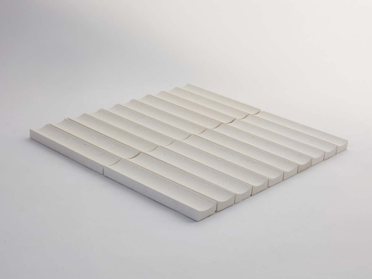 Fluted white 3d-tile limestone etui petit lapidary.