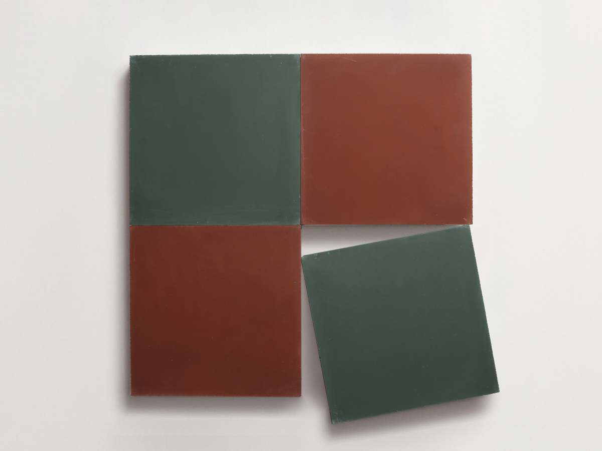 Cement Checkerboard Tile Bundle 8x8 Red, Green.