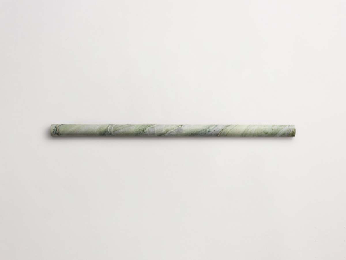 Green marble rounded 3d-tile cabochon grand lapidary.