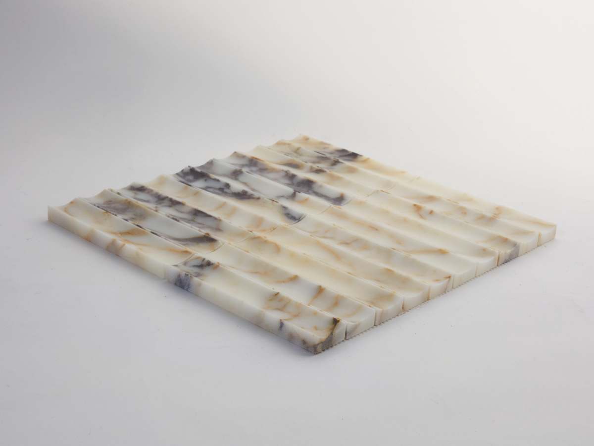 Calacatta viola fluted marble 3d-tile etui petit.