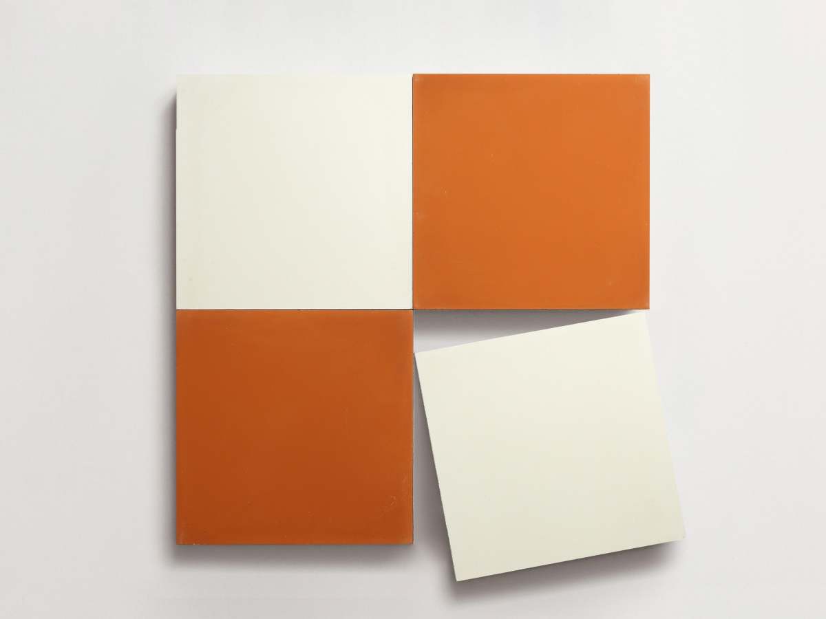 Cement Checkerboard Tile Bundle 8x8 Natural, Red.