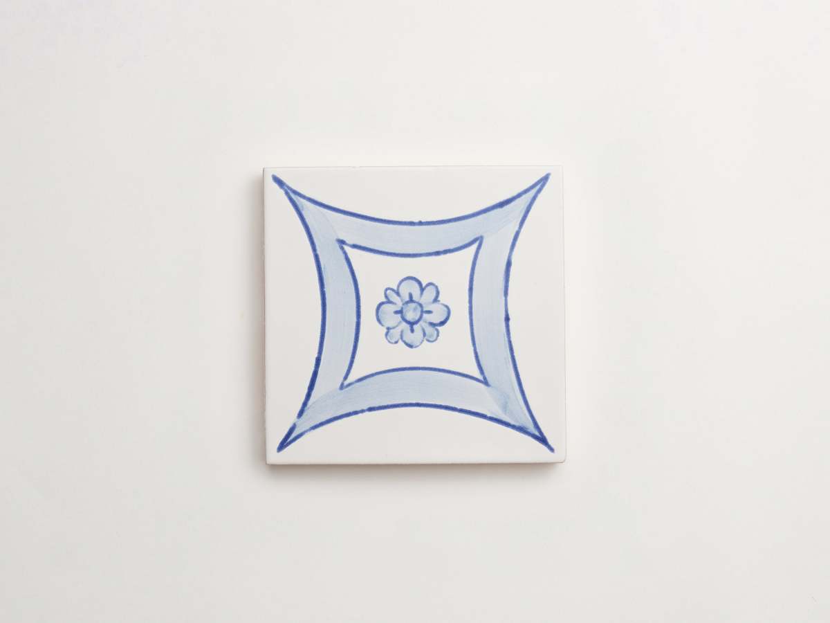 Blue painted tile backsplash texture ceramic majolica delft.