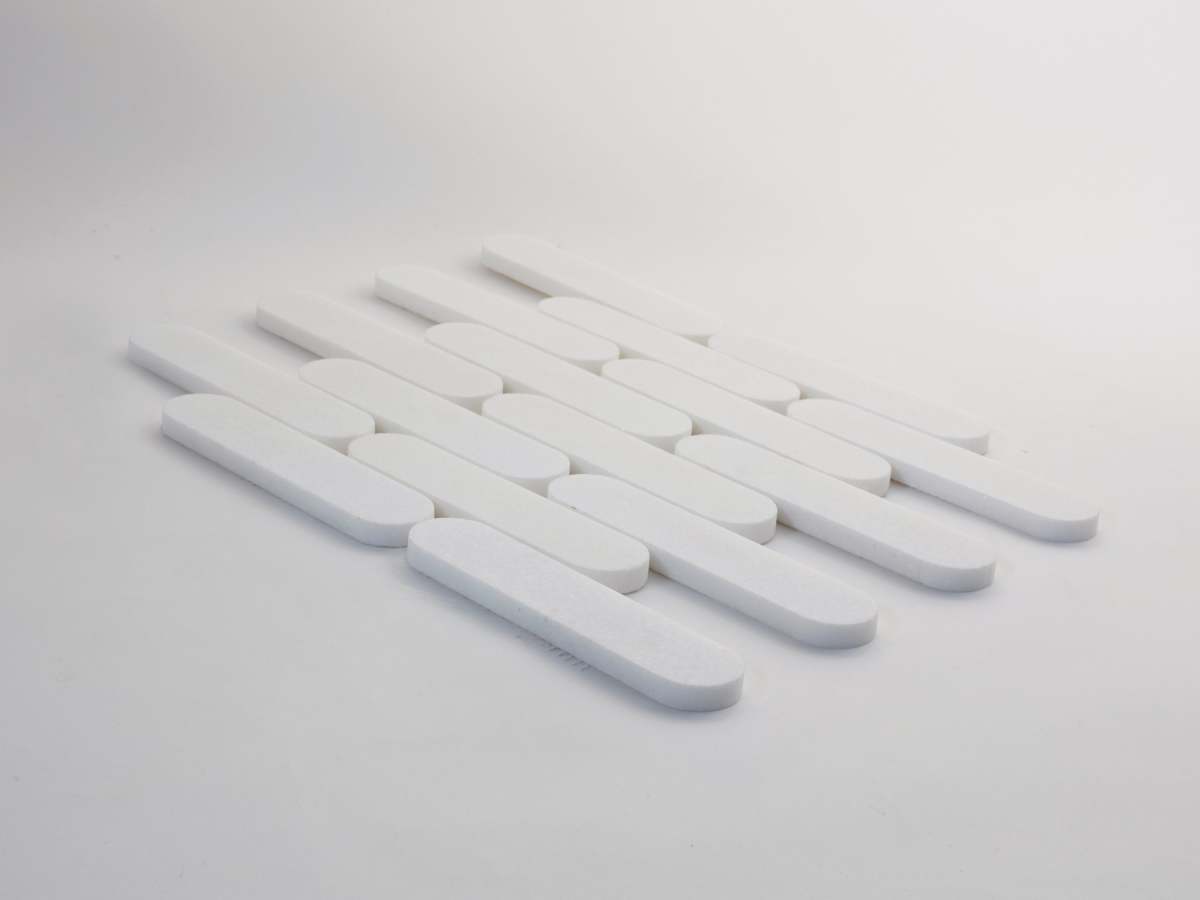 Marble mosaic tile thassos oval petit lapidary.