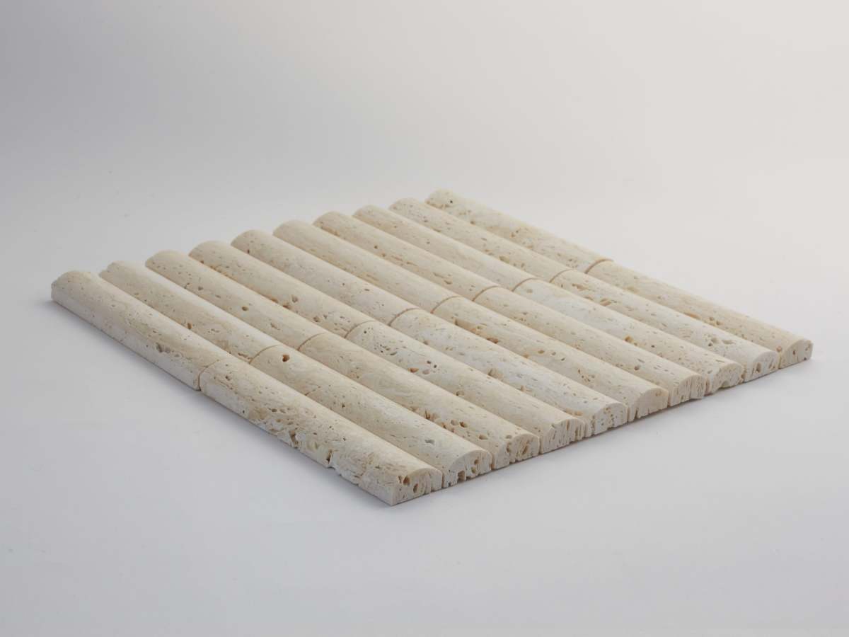Travertine rounded 3d-wall tile cabochon short.