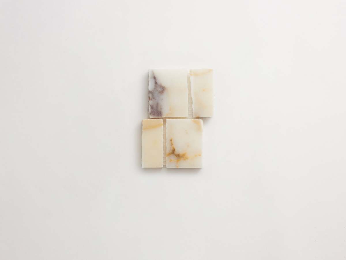 Mosaic tile calacatta viola rough cut lapidary.
