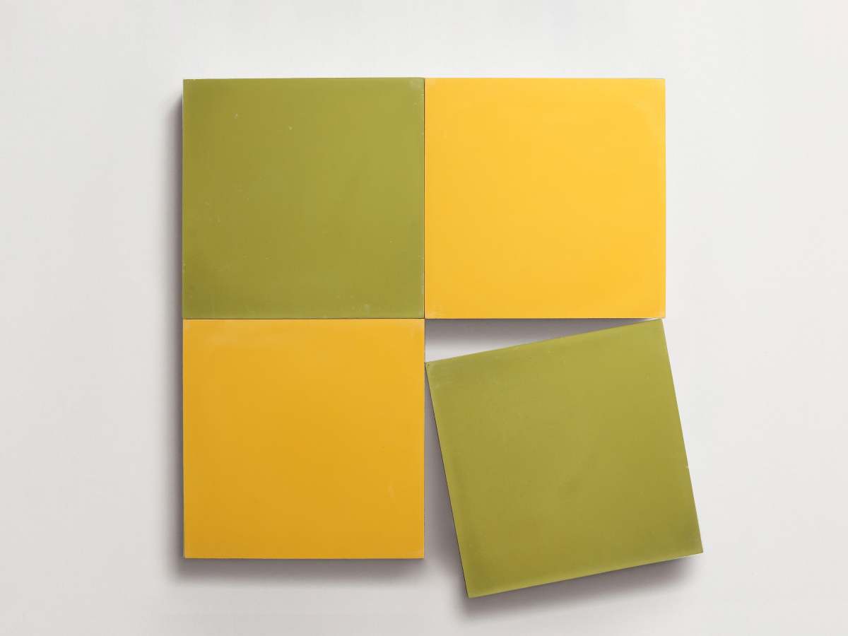 Cement Checkerboard Tile Bundle 8x8 Yellow, Green.