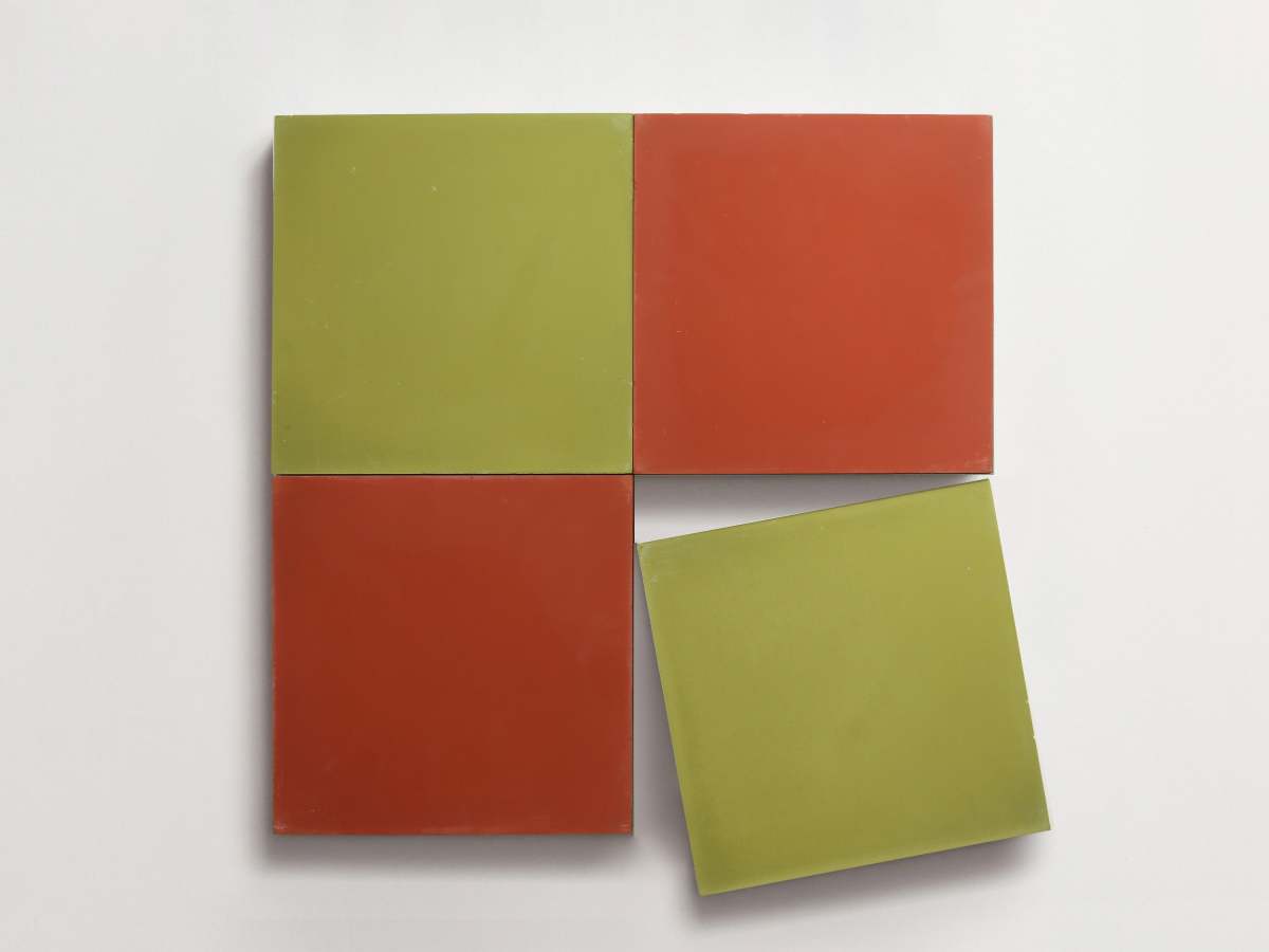 Cement Checkerboard Tile Bundle 8x8 Green, Red.