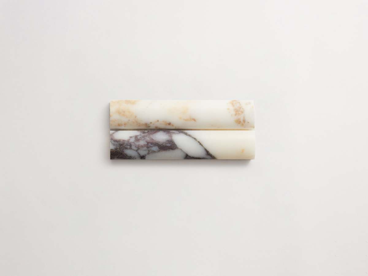 Calacatta viola rounded marble 3d-tile cabochon short.