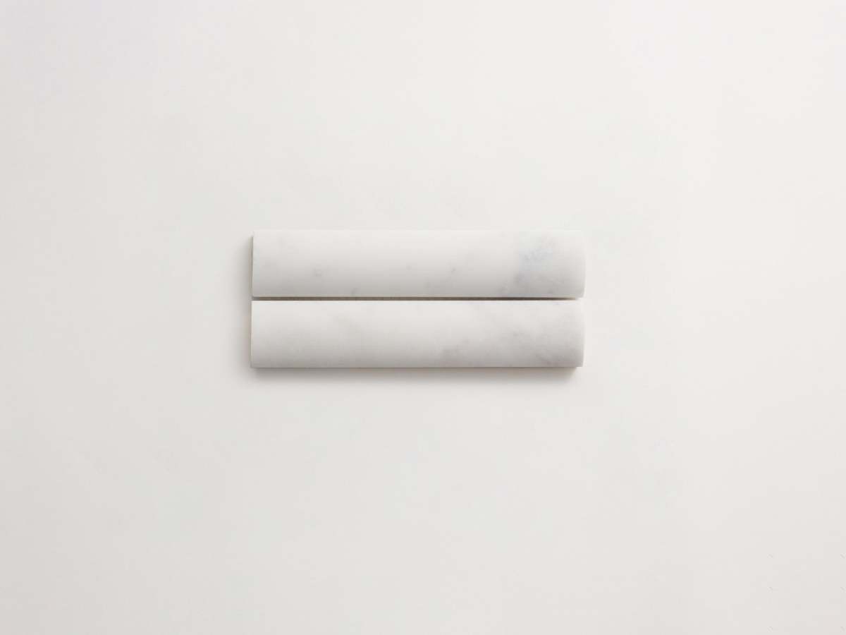 Carrara marble rounded 3-d tile cabochon short.