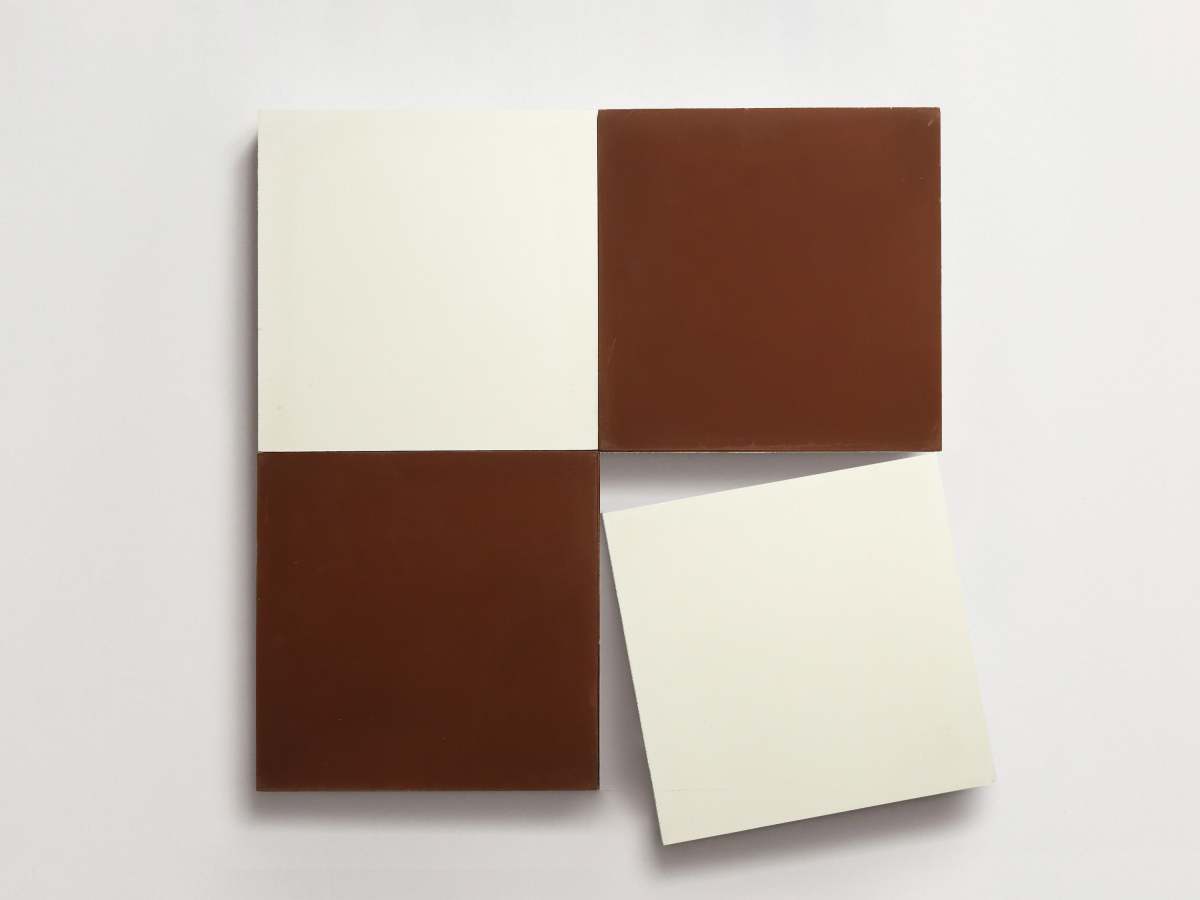 Cement Checkerboard Tile Bundle 8x8 White, Red.