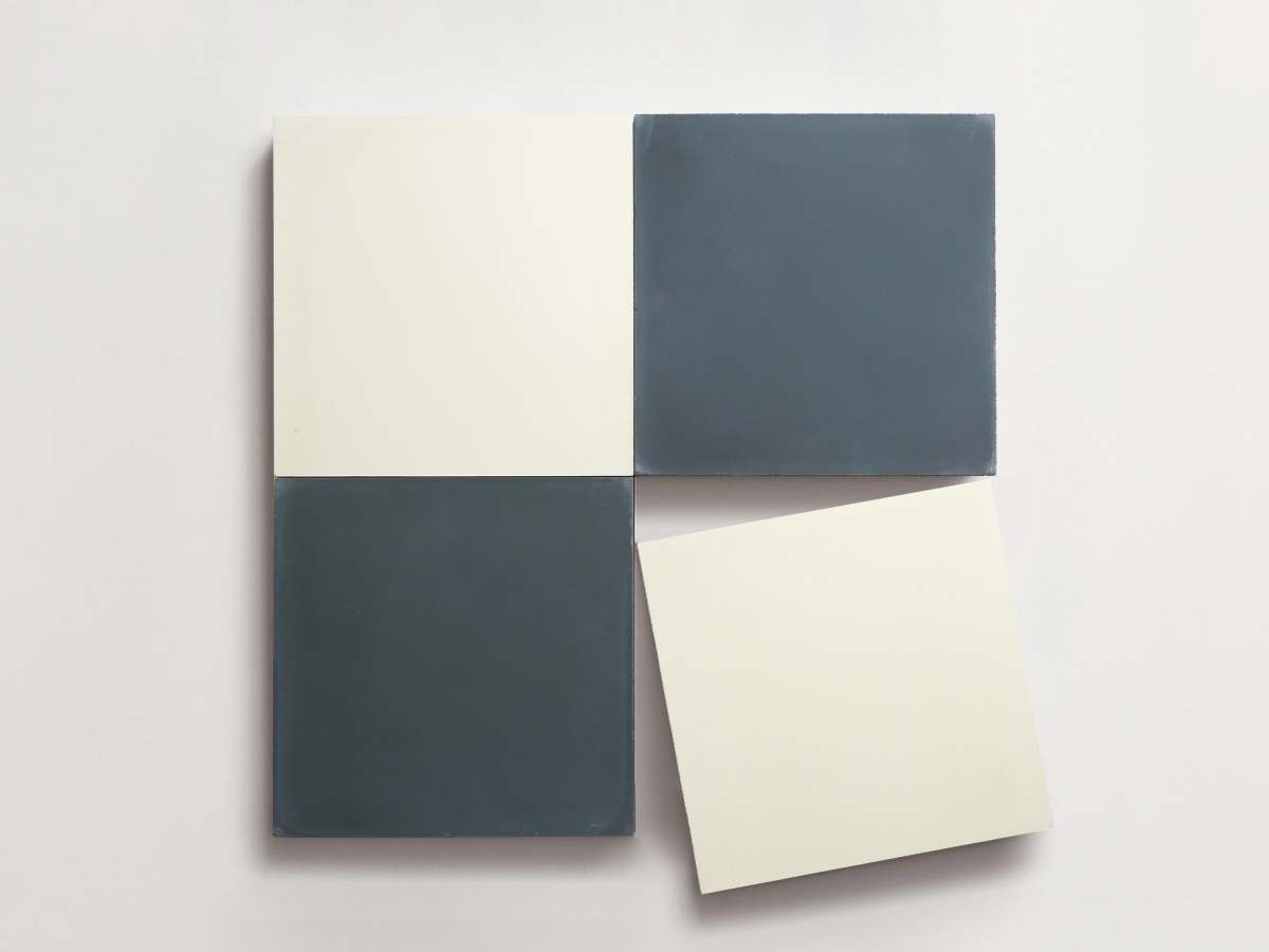 Cement Checkerboard Tile Bundle 8x8 White, Blue.