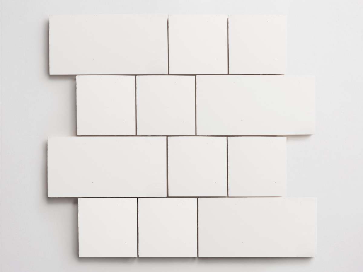 Cement tile solid color Square + Rectangle bundle White.